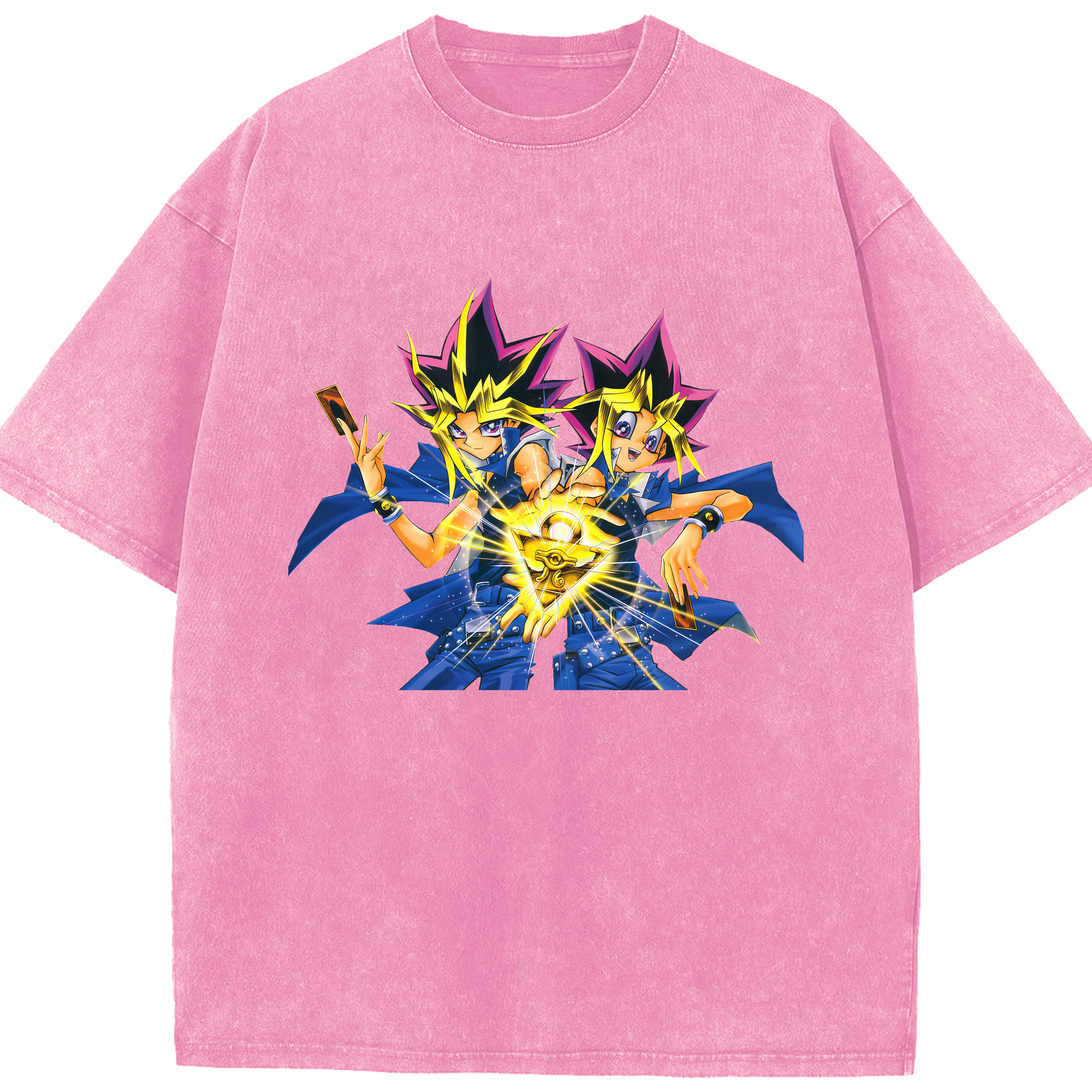 （画像用） 遊☆戯☆王 Yu-Gi-Oh! 綿100% ヴィンテージ風 半袖Tシャツ（フロントプリント）